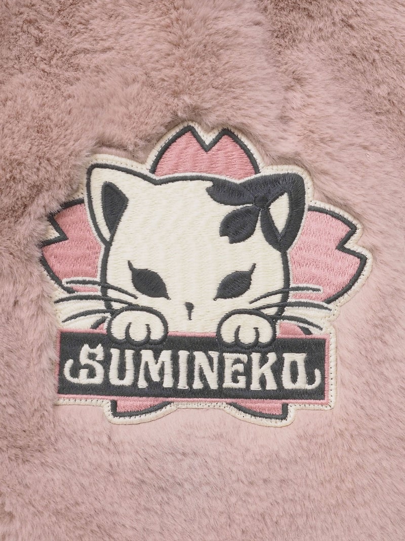 【SUMINEKO】“のぞき墨猫”フェイクファーBIGシルエットZIPパーカー