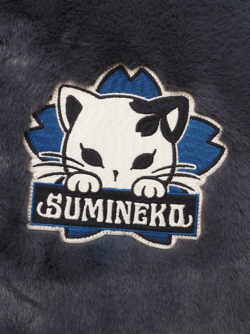 【SUMINEKO】“のぞき墨猫”フェイクファーBIGシルエットZIPパーカー