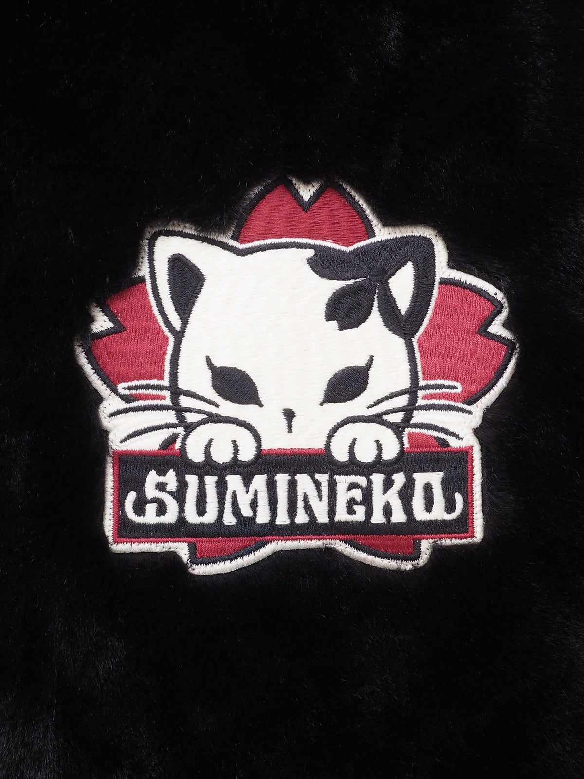 【SUMINEKO】“のぞき墨猫”フェイクファーBIGシルエットZIPパーカー
