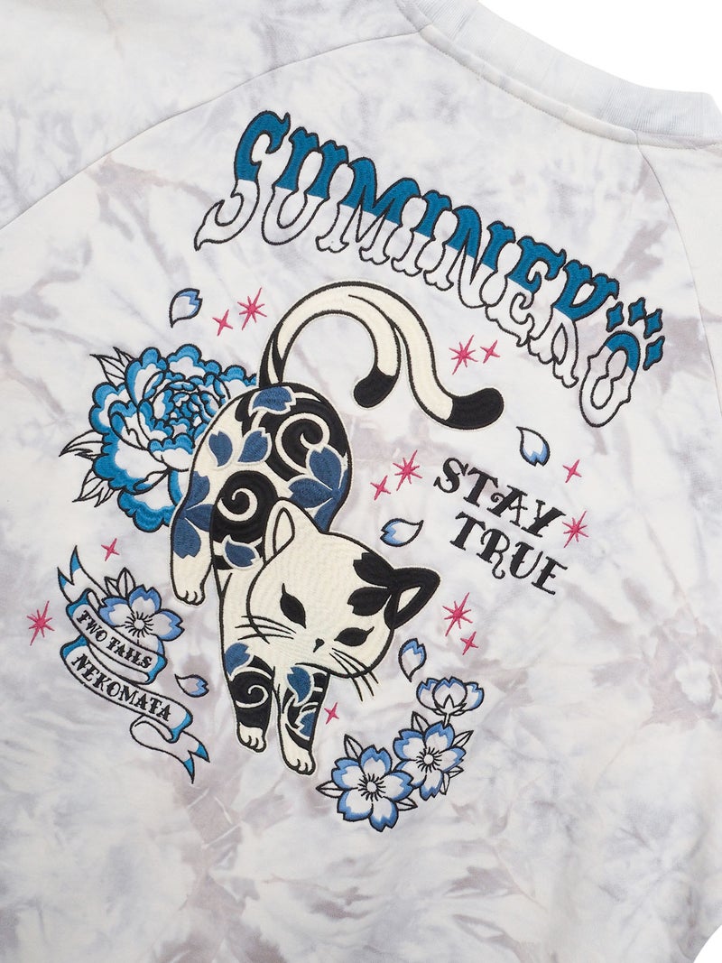 【SUMINEKO】“伸び猫”刺繍入りBIGシルエットトレーナー