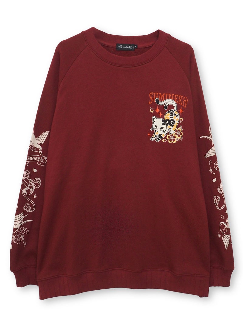 【SUMINEKO】“伸び猫”刺繍入りBIGシルエットトレーナー
