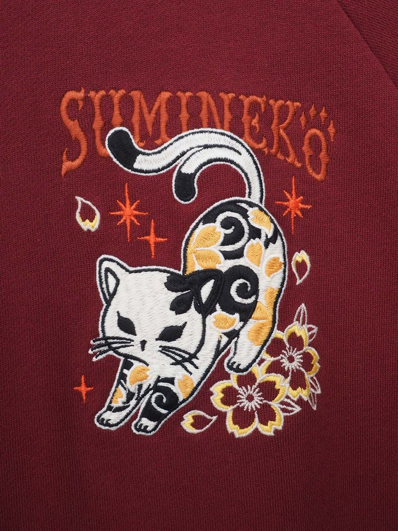 【SUMINEKO】“伸び猫”刺繍入りBIGシルエットトレーナー