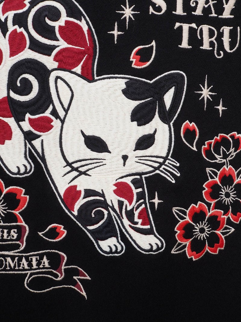 【SUMINEKO】“伸び猫”刺繍入りBIGシルエットトレーナー