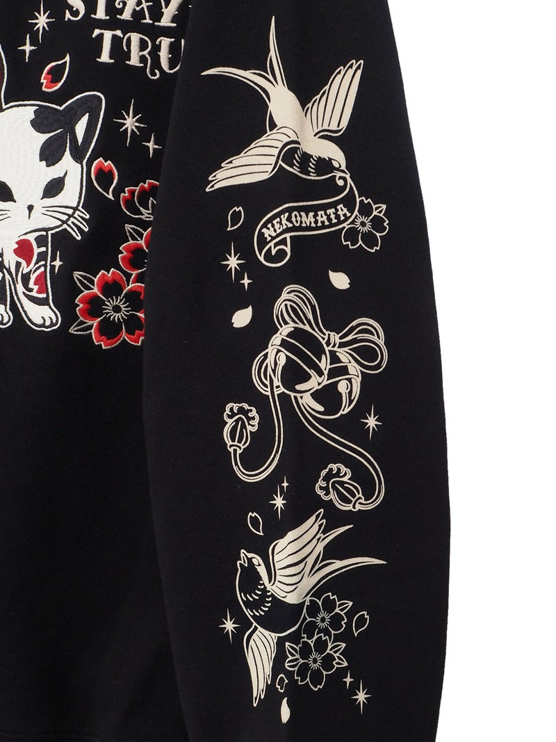 【SUMINEKO】“伸び猫”刺繍入りBIGシルエットトレーナー